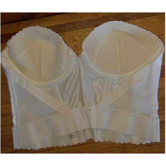 VTG Exclusively Yours Longline Strapless Corset Bra Bustier 38C Low Back White - Picture 4 of 6